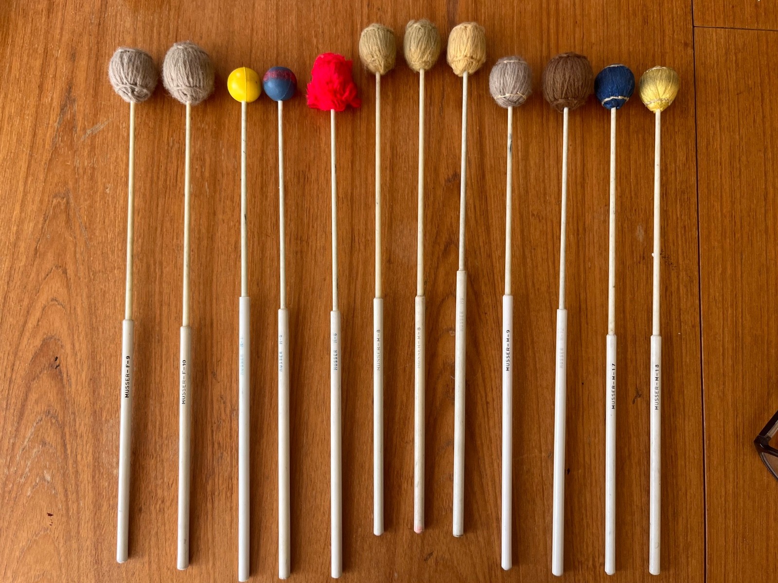Variety Set of MUSSER Mallets - F9 F10 M1 M6 M8 M9 M12 M17 M18