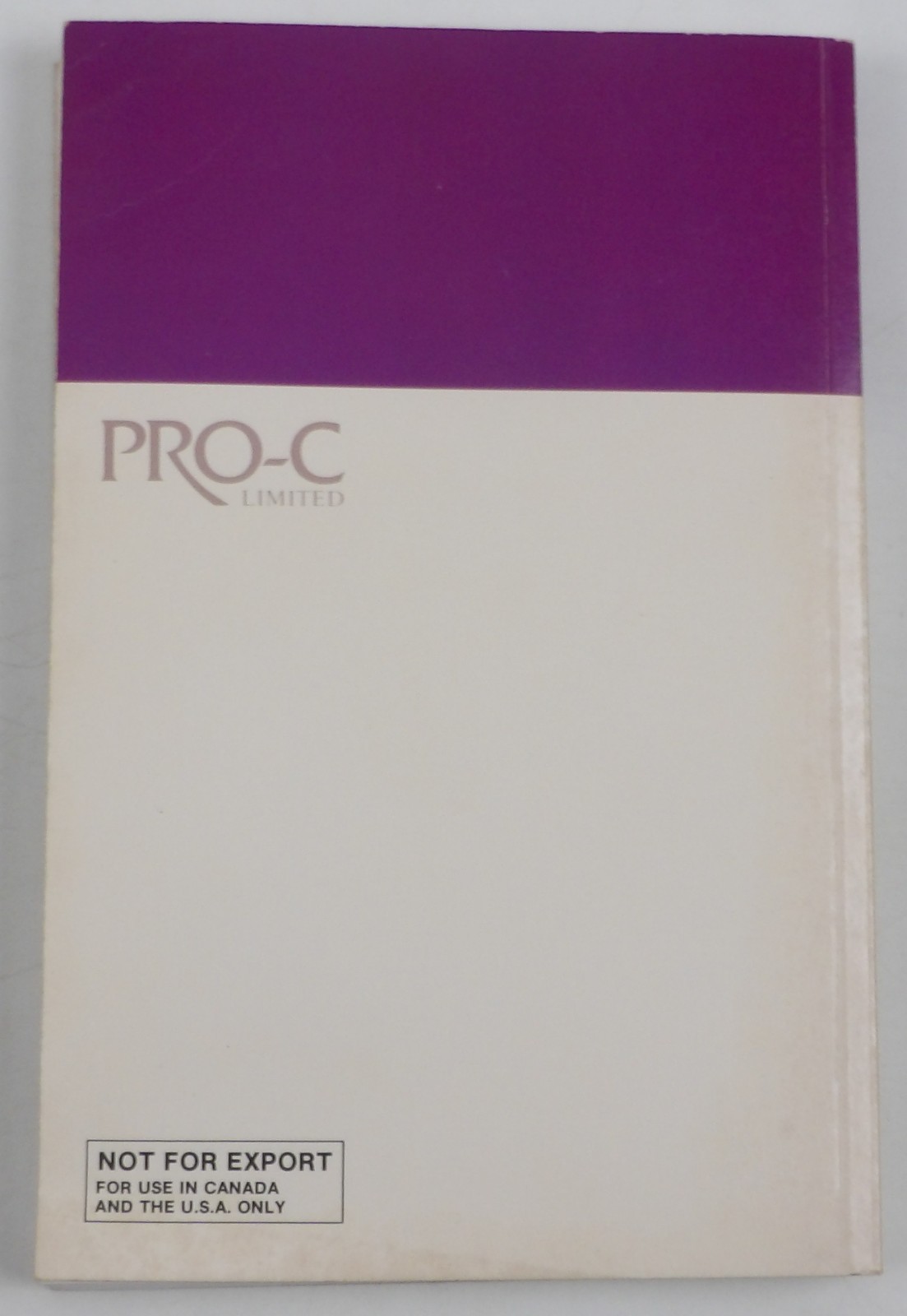 Pro-C Limited Version 2.0 Manual Set - Tutorial & User's Reference - 1992