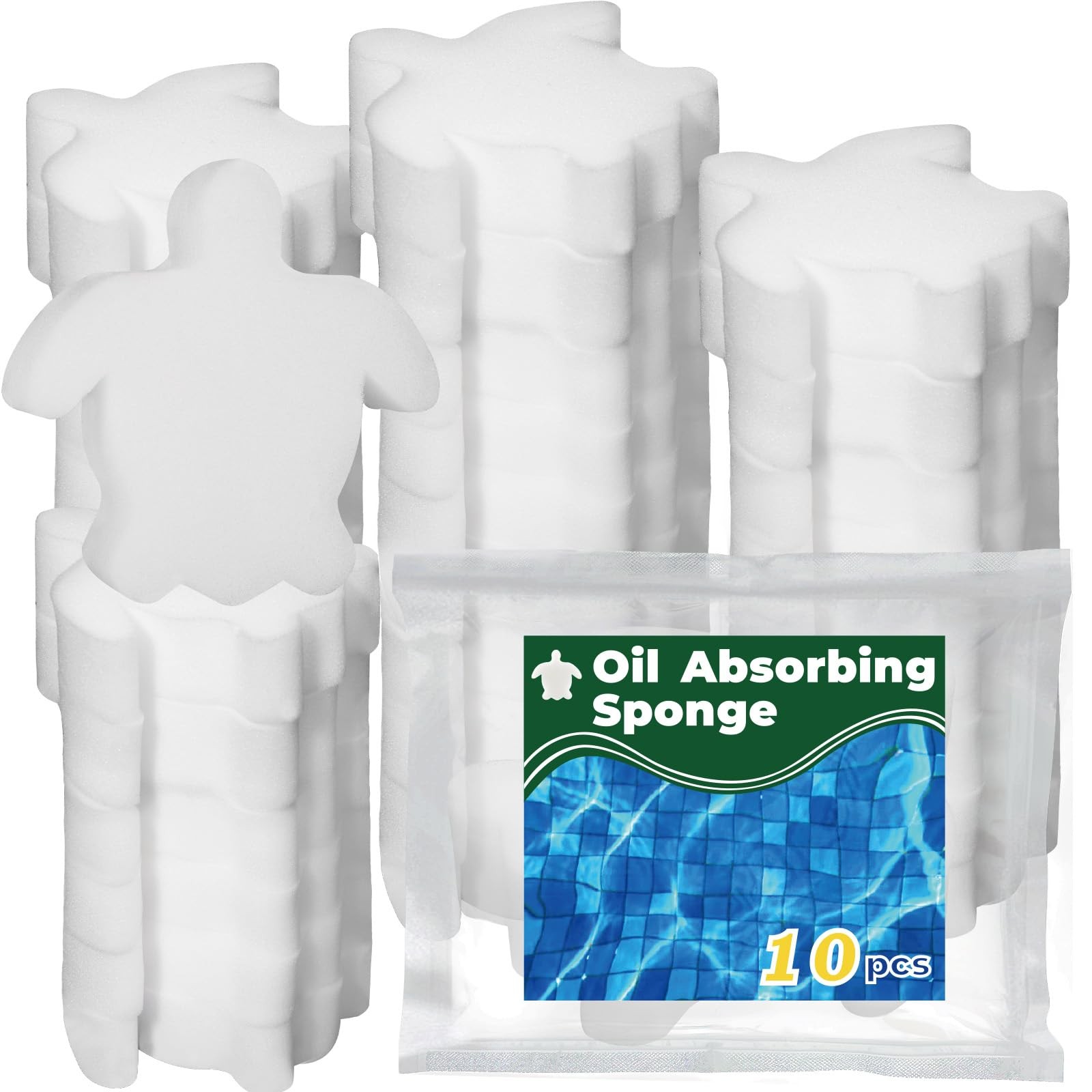 JMUQ 10PCS Pool Sponge Oil Absorber, Scum Hot Tub 10PCS, white