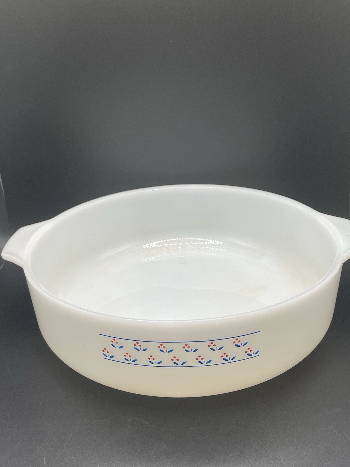 Vintage Dynaware Casserole Dish with Tulip Pattern Made In Brazil Ovenware