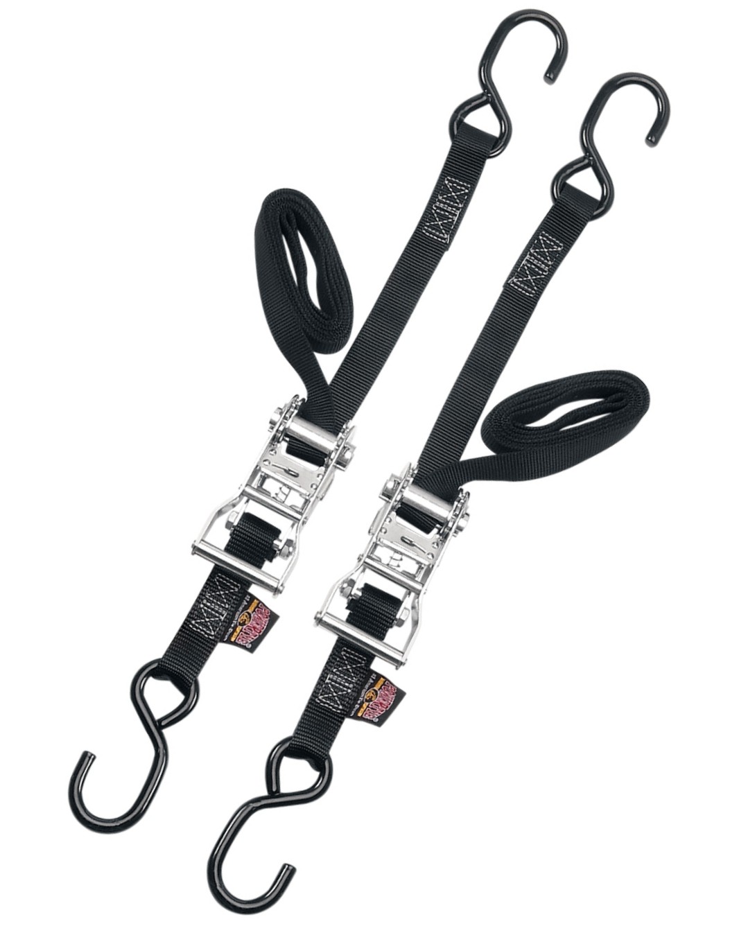 Powertye 1" Ratchet-Style Black Tie Downs (pair) (32272)