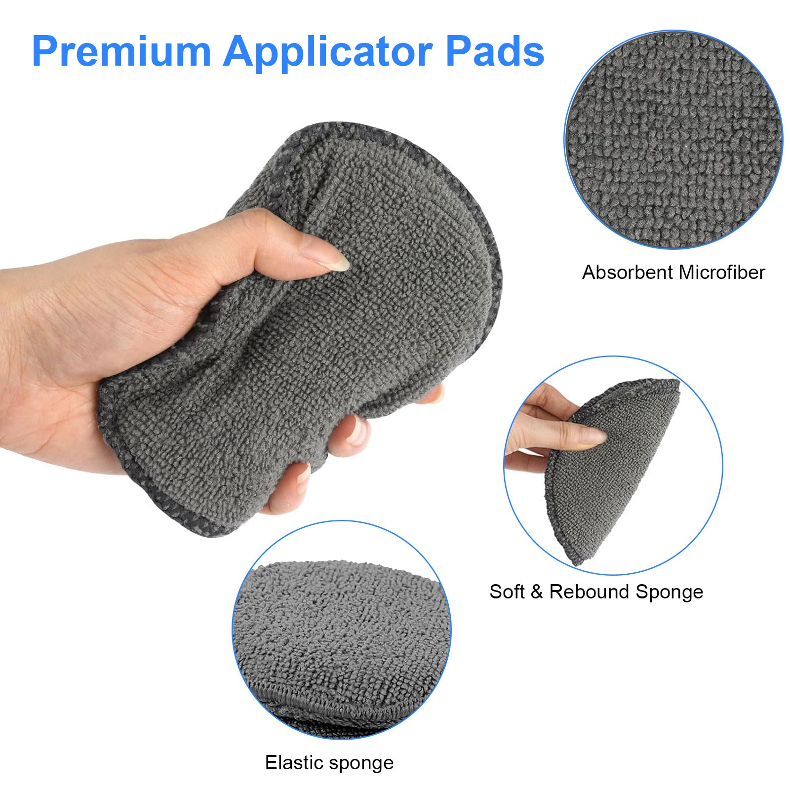 11 PCS Reusable Car Cleaning Tool Kit for Auto Detailing Microfiber Applicator