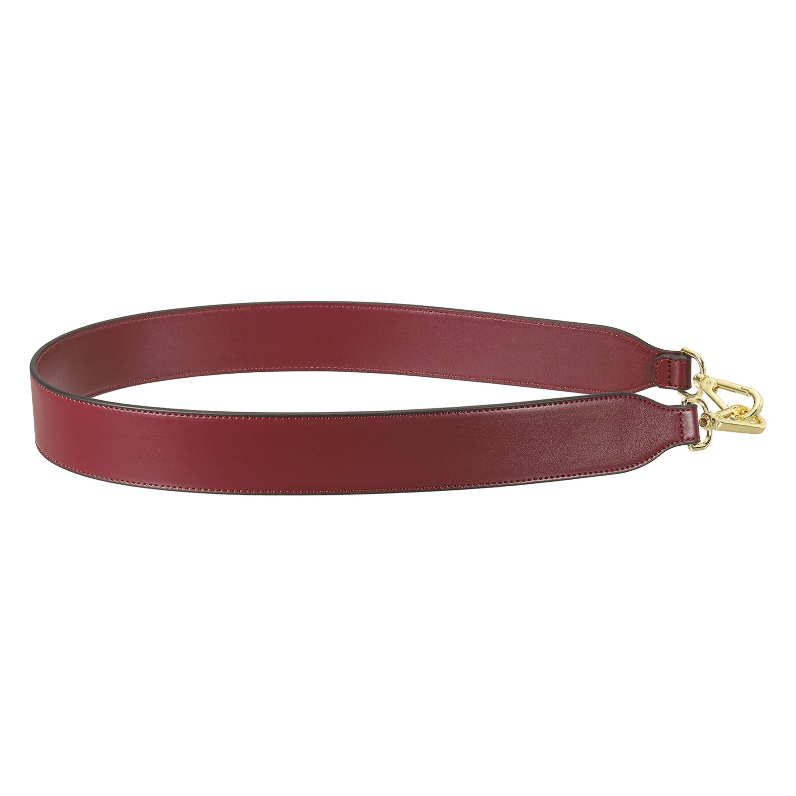 35 Inch Leather Purse Strap, 1.5 Inch with Gold Buckles, Smooth Dark Red
