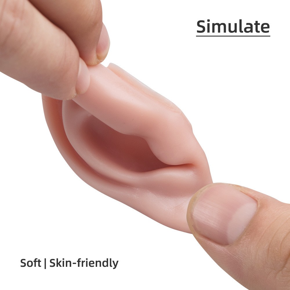 1 Pair Soft Silicone Ear Model For Earrings Display Ear Piercing