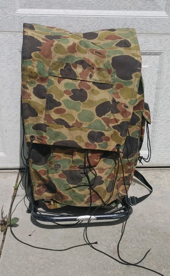 Vintage Seaway Magnesium Aluminum Alloy Anodized Frame Backpack Camo Korea RARE
