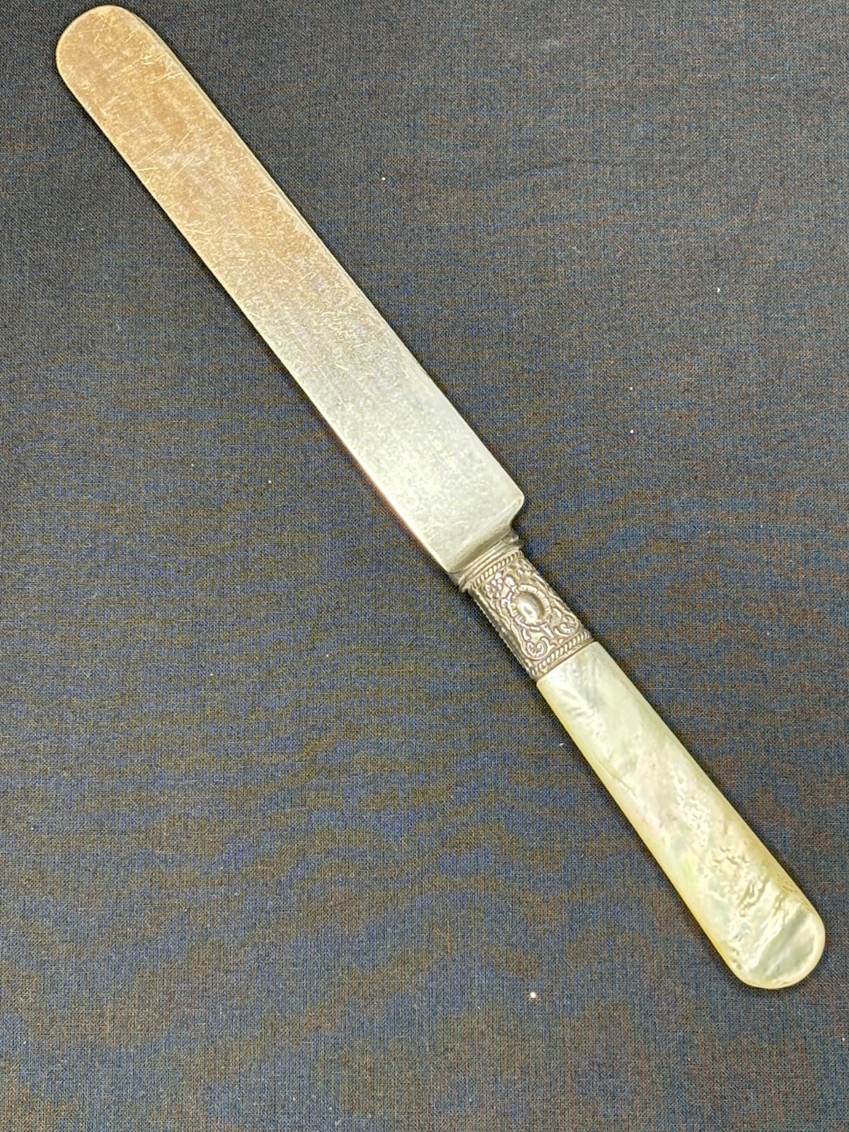 American Cutlery Company Mother of Pearl Handle Knife Repousse Accent