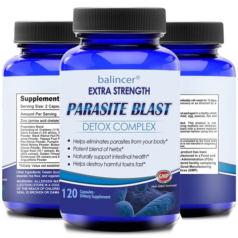 Parasite Cleanse Capsules Gut Digestive System Wormwood Black Walnut Hull Clove
