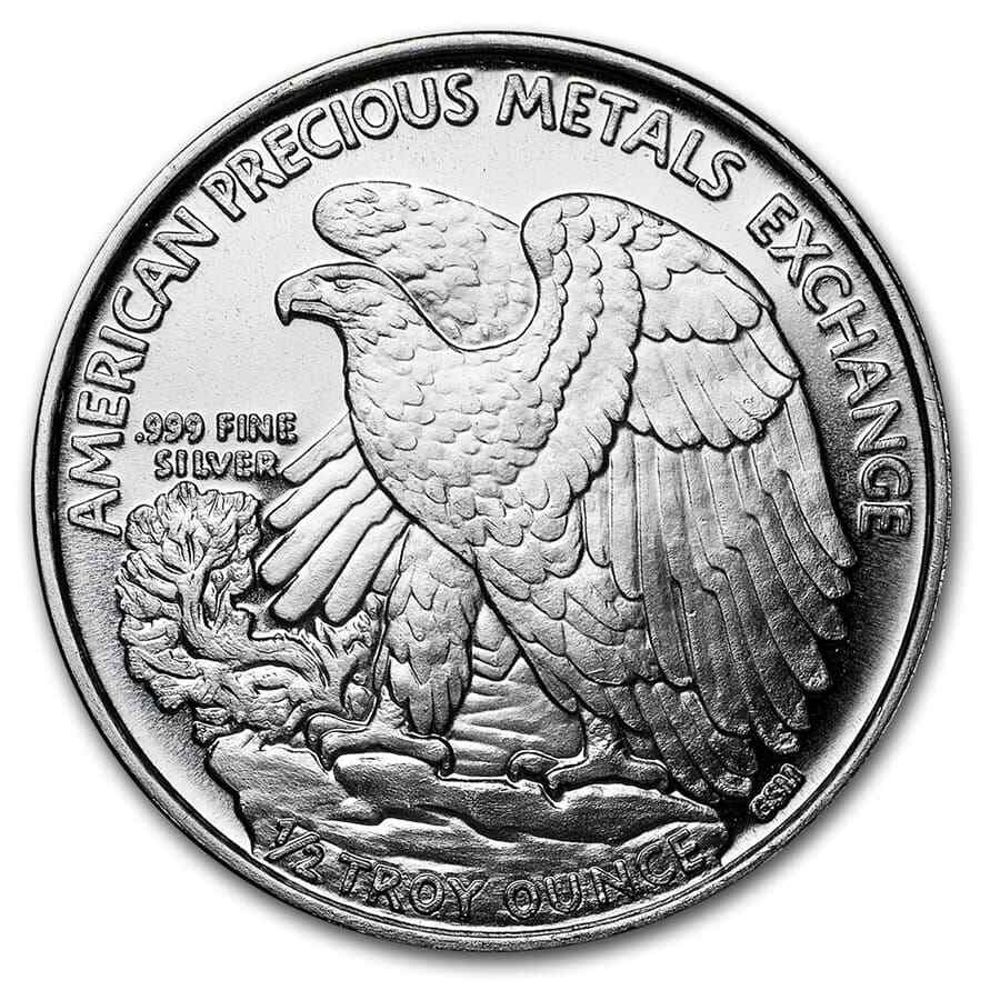 1/2 oz Silver Round - APMEX (Walking Liberty Half-Dollar) - SKU #60935