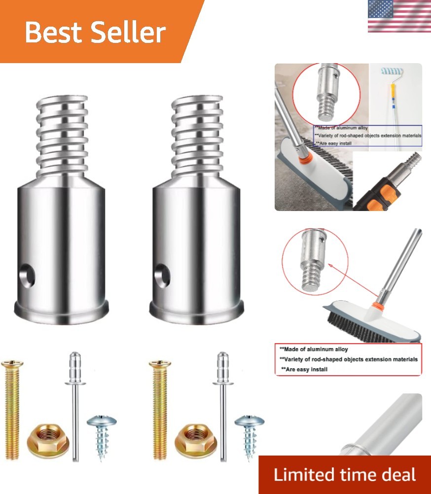 2-Pack Aluminum Threaded Tips for Extension Poles - Easy Installation