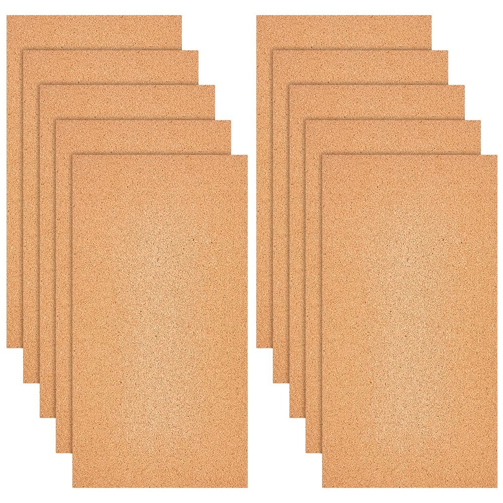 10 Sheets Cork Sheets 12x6.1 Inch Thin Cork Roll 1mm Thick Brown Corks Board ...