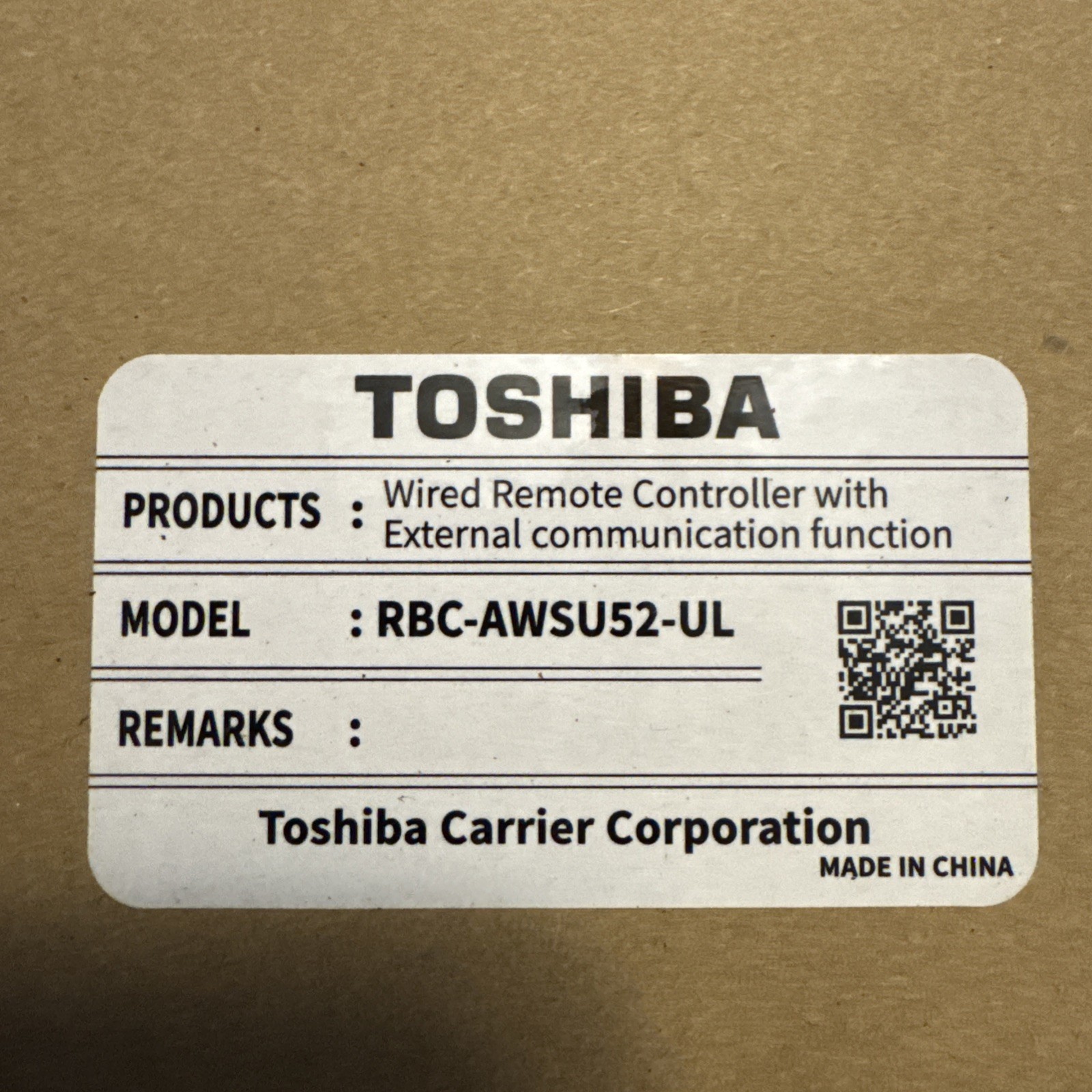 New Toshiba  RBC-AWSU52-UL Sold Out Hard To Get
