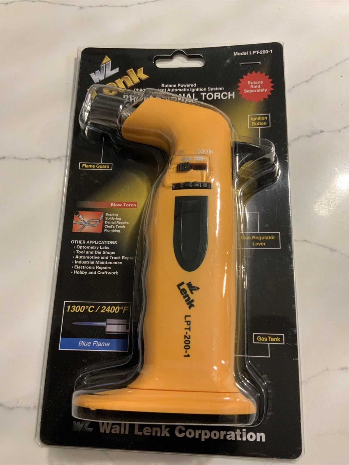 Wall Lenk Model LPT-200-1 Professional Butane Torch - NEW IN SEALED PACKAGE