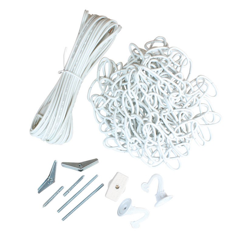 Jandorf 60262 White Swag Kit with Polarized Plug (18 ga.) 20 ft. SPT-1 Cord