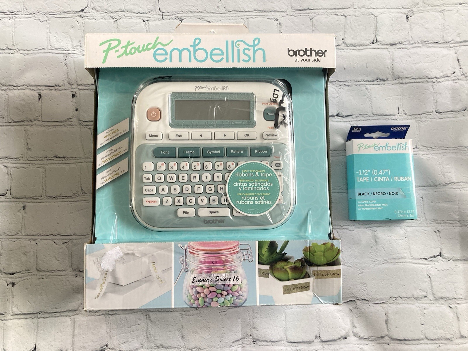 New in box Brother P-touch Embellish Ribbon & Tape Label Printer Black Ribbon