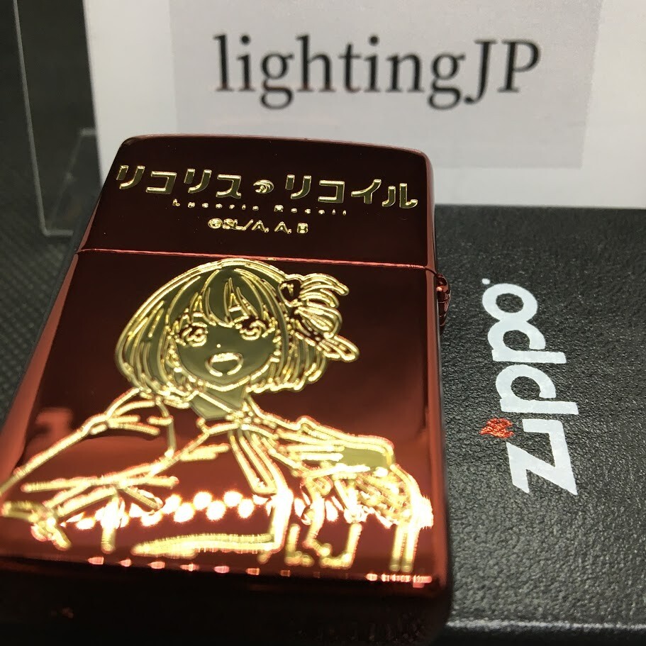Zippo Lycoris Recoil Nishikigi Chisato 2 Sided Etching Ion Red Oil Lighter Japan