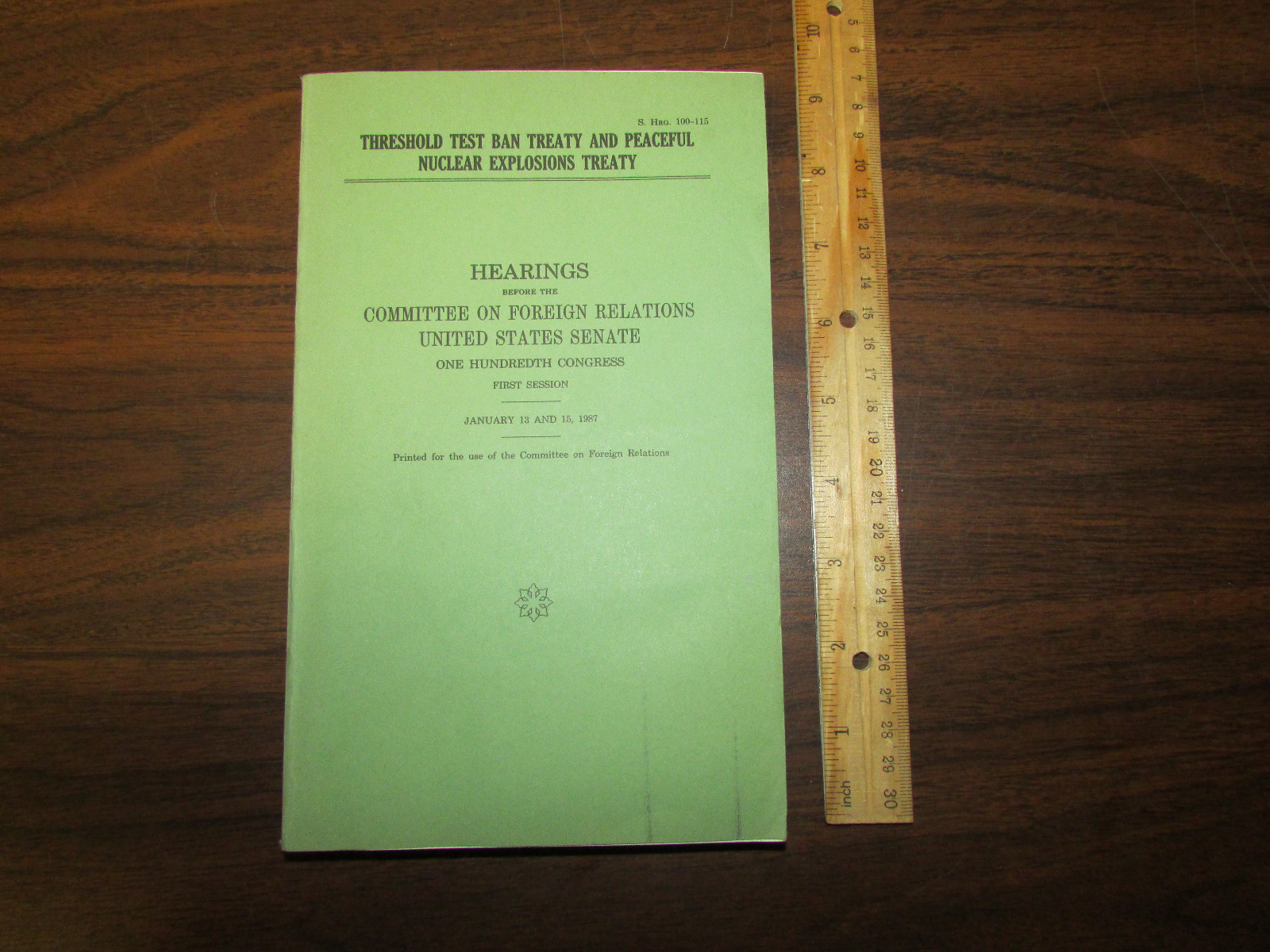 Test Ban Treaty Peaceful Nuclear Explosions Treaty 1st Session 1987