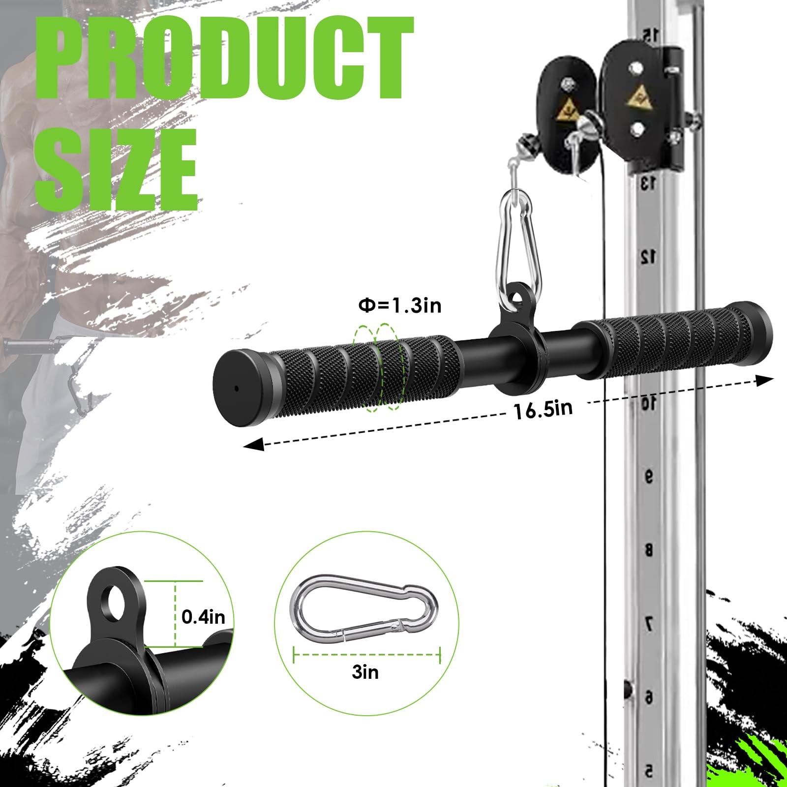 Tricep Pressdowns Straight Bar Cable Attachment ï¼Œ360 Degree Rotating Bicep Pu