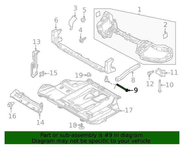 Genuine Ford Radiator Support Panel Reinforcement Bolt W704431-S442