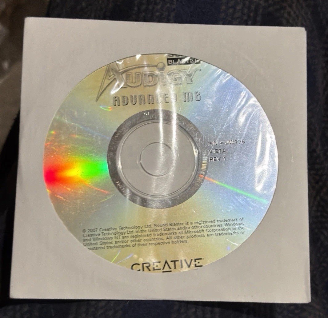 Audigy Advanced MB Sound Blaster CD 2007 Creative Technology Software w/ Key NEW