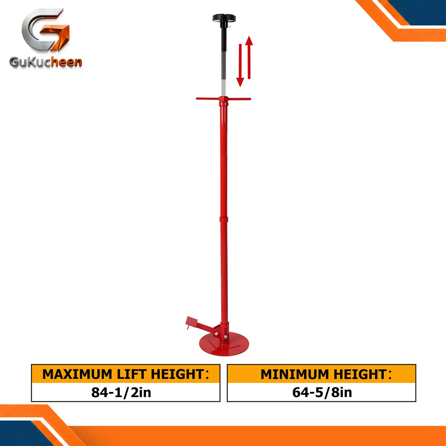 Round Base Under hoist Lift Support Jack Stand 3/4 Ton Repair Tool w/ Pedal