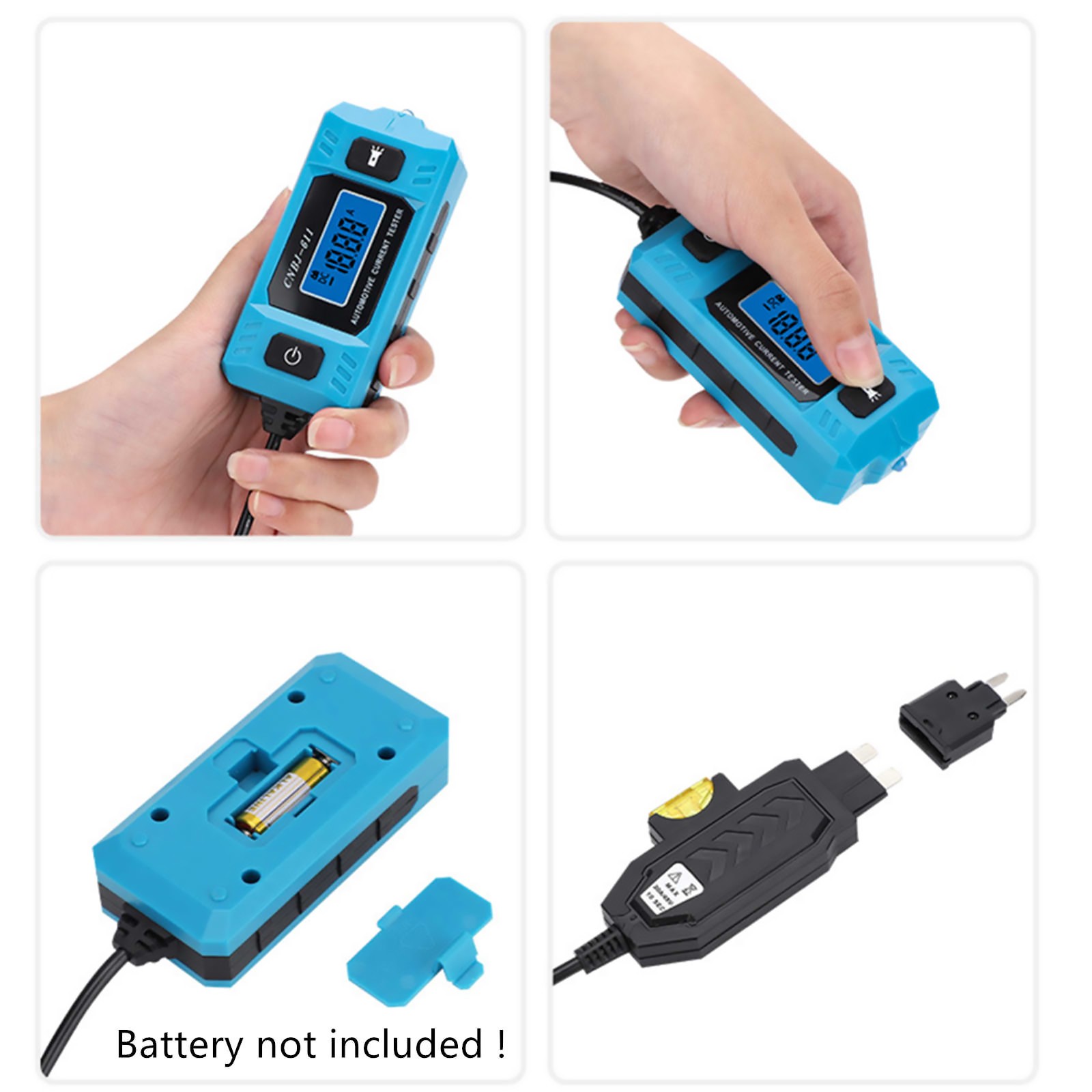 Portable Car Current Tester Meter 0.01A-19.99A Range for Electrical Diagnostics