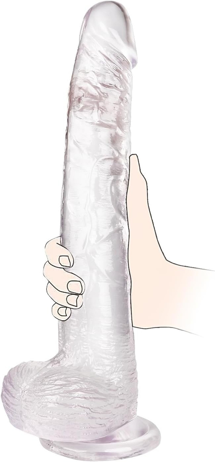 Big Dildo, 11.61 Inch Clear Dildos Lifelike Skin-Touching Feeling, Soft Dildo wi