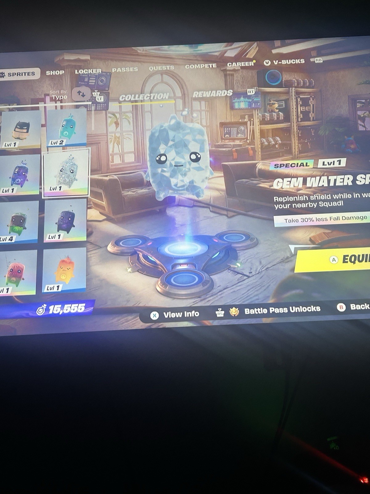 Fortnite Special Lvl 1 In-Game Sprite (Gem Water Shield, Cube Dream)