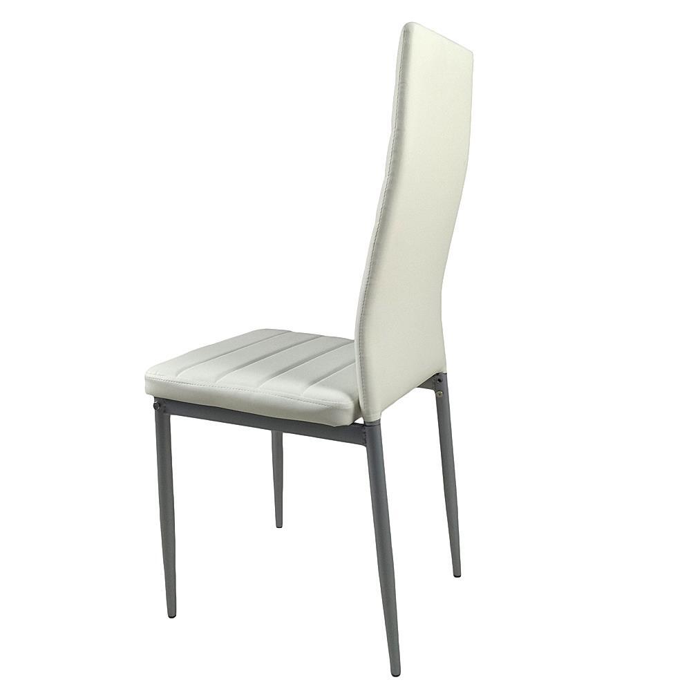 Set of 4 Dining Room Chairs Kitchen Chairs PU Leather Breakfast Furniture White