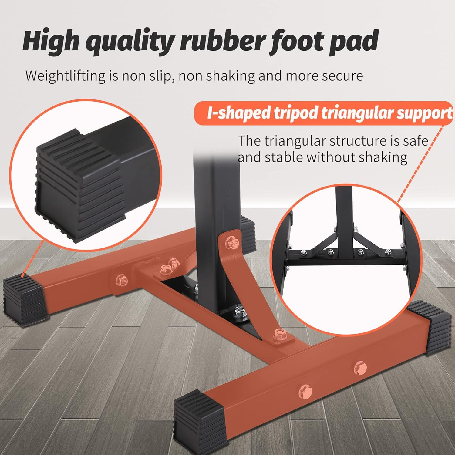 Squat Rack Adjustable Barbell Bench Press Stands 40"-66" Multi-Function Sturdy