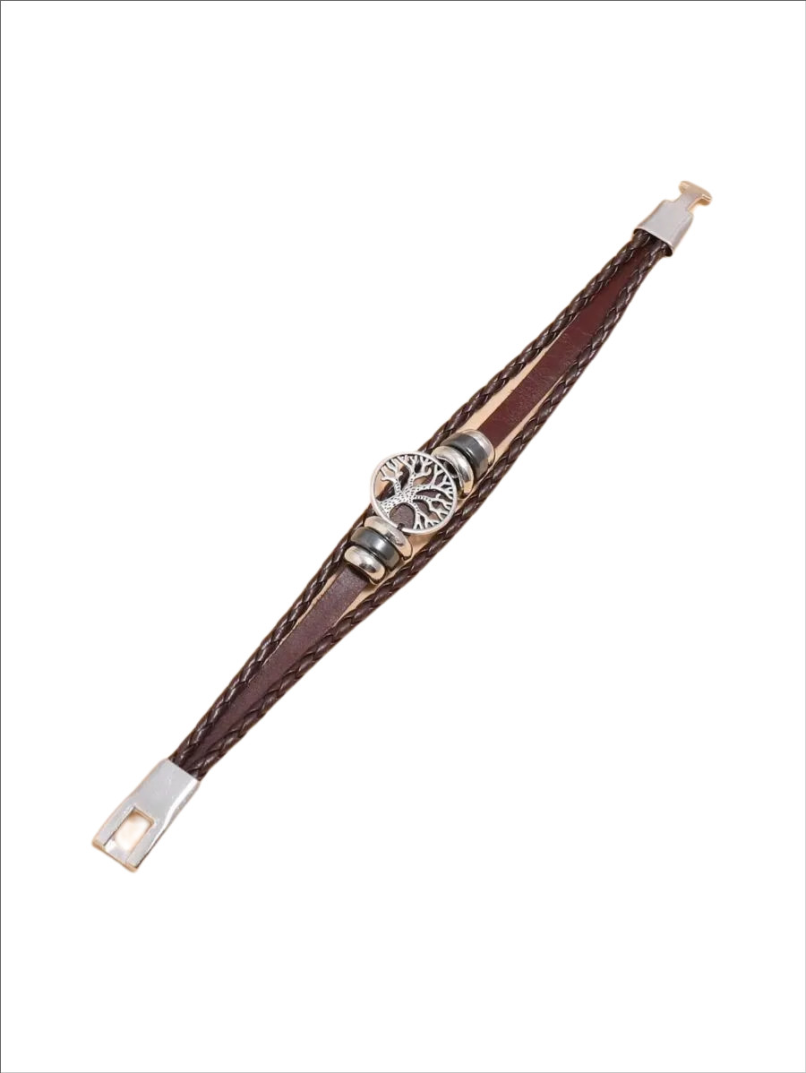 Men Tree Design Round Decor Bracelet,New