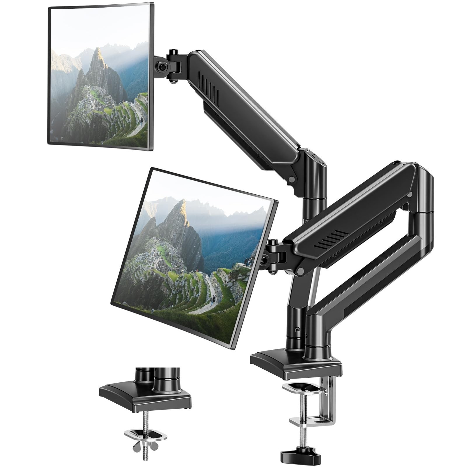 Dual Monitor Arm Desk Mount Fits 13 to 32 inch Computer Screens, Holds 4.4 to...