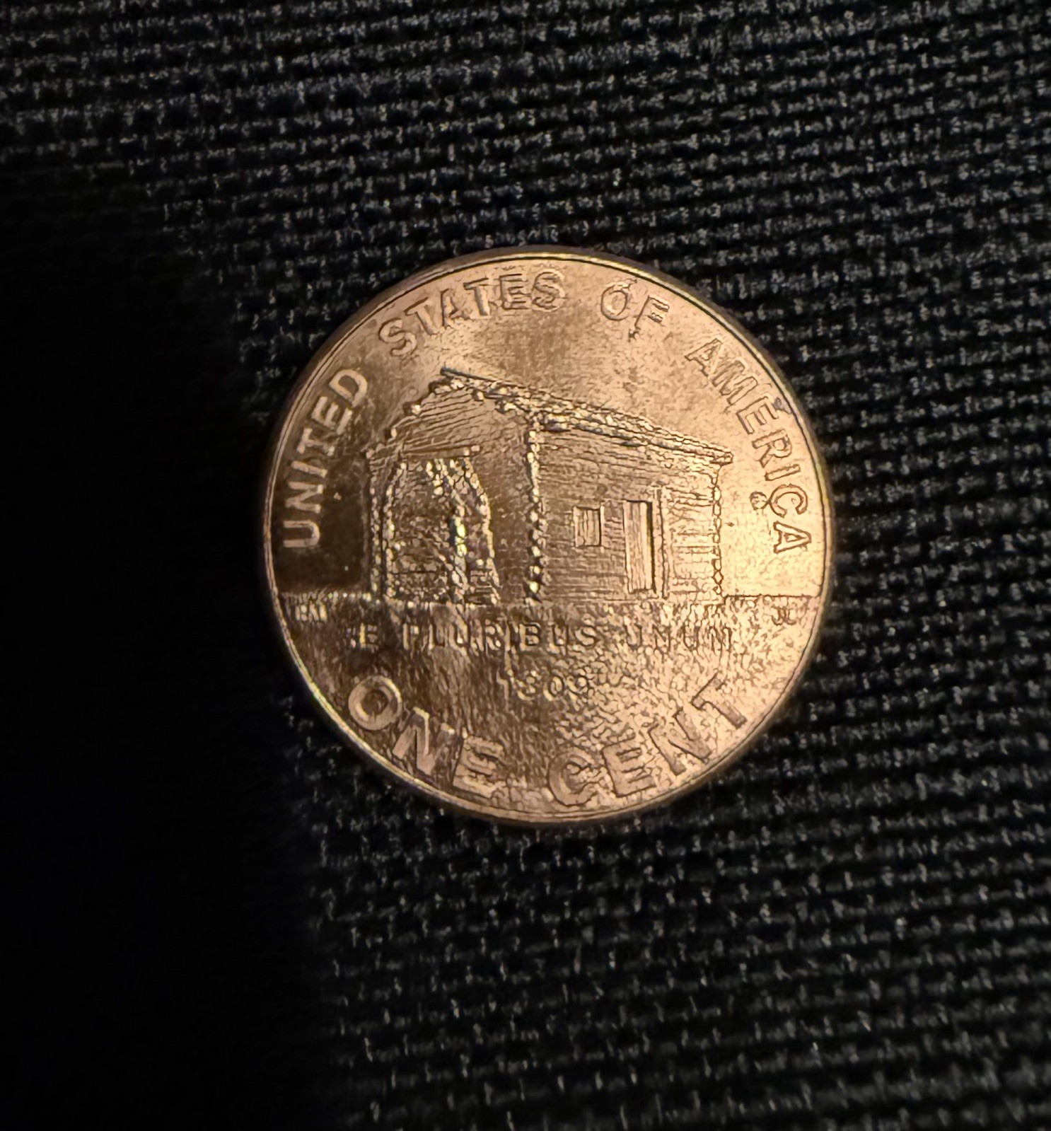 2009 lincoln log cabin penny no mint mark