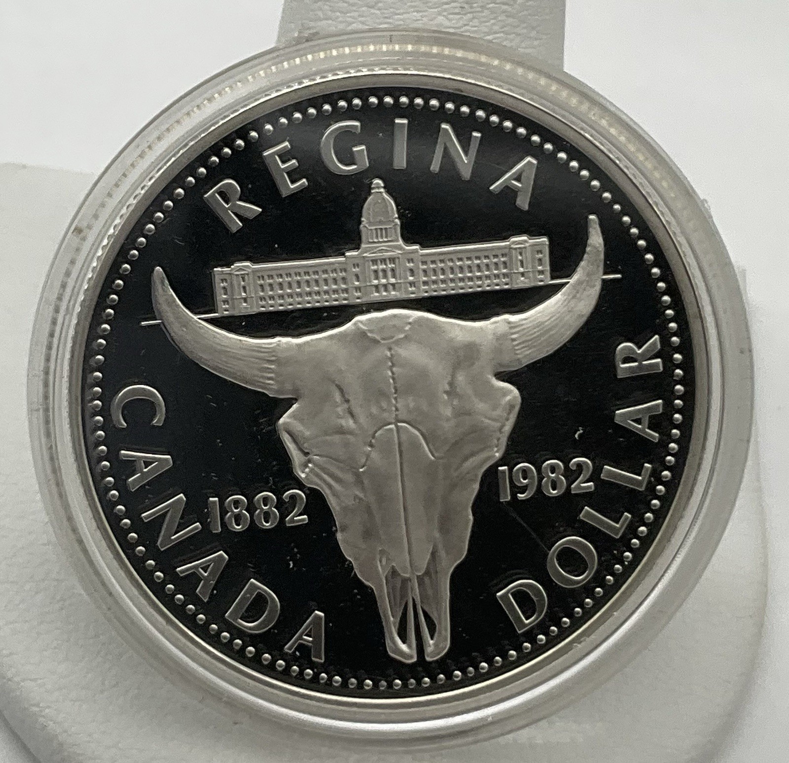 1982 Proof Canada Silver Skull Dollar