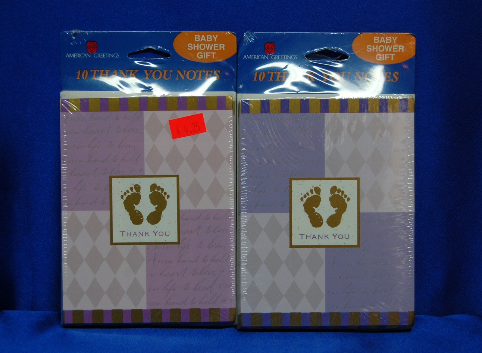 Baby Shower Thank You Notes,  Baby Foot Prints  Theme, 20 Notes & 20 Envelopes,