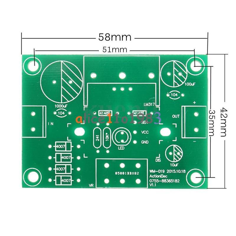 LM317 Digital Display Adjustable Regulated Power Supply Board Module DIY Kits