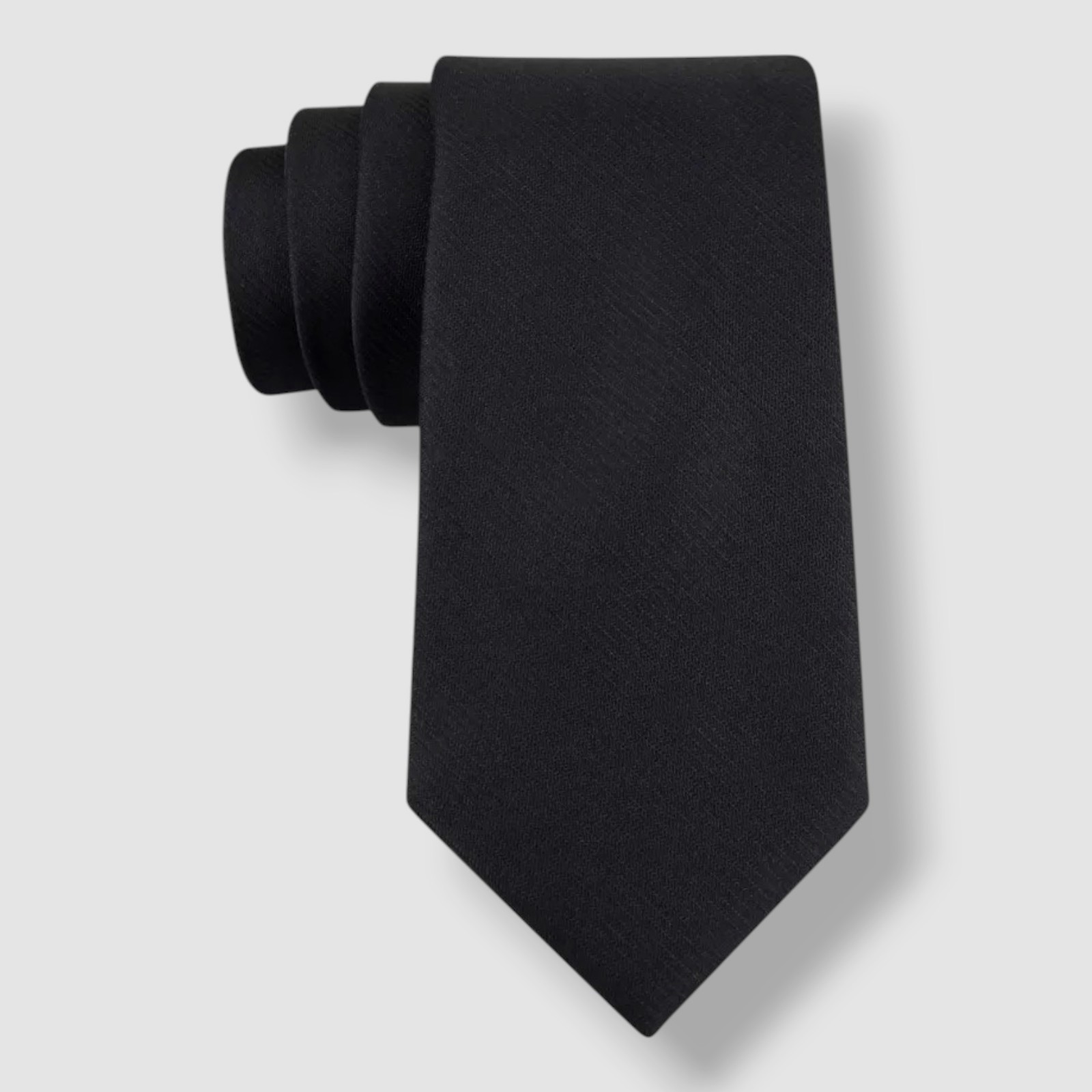 Calvin Klein Men's Black King-Cord Striped Silk Tie 57x 2.5