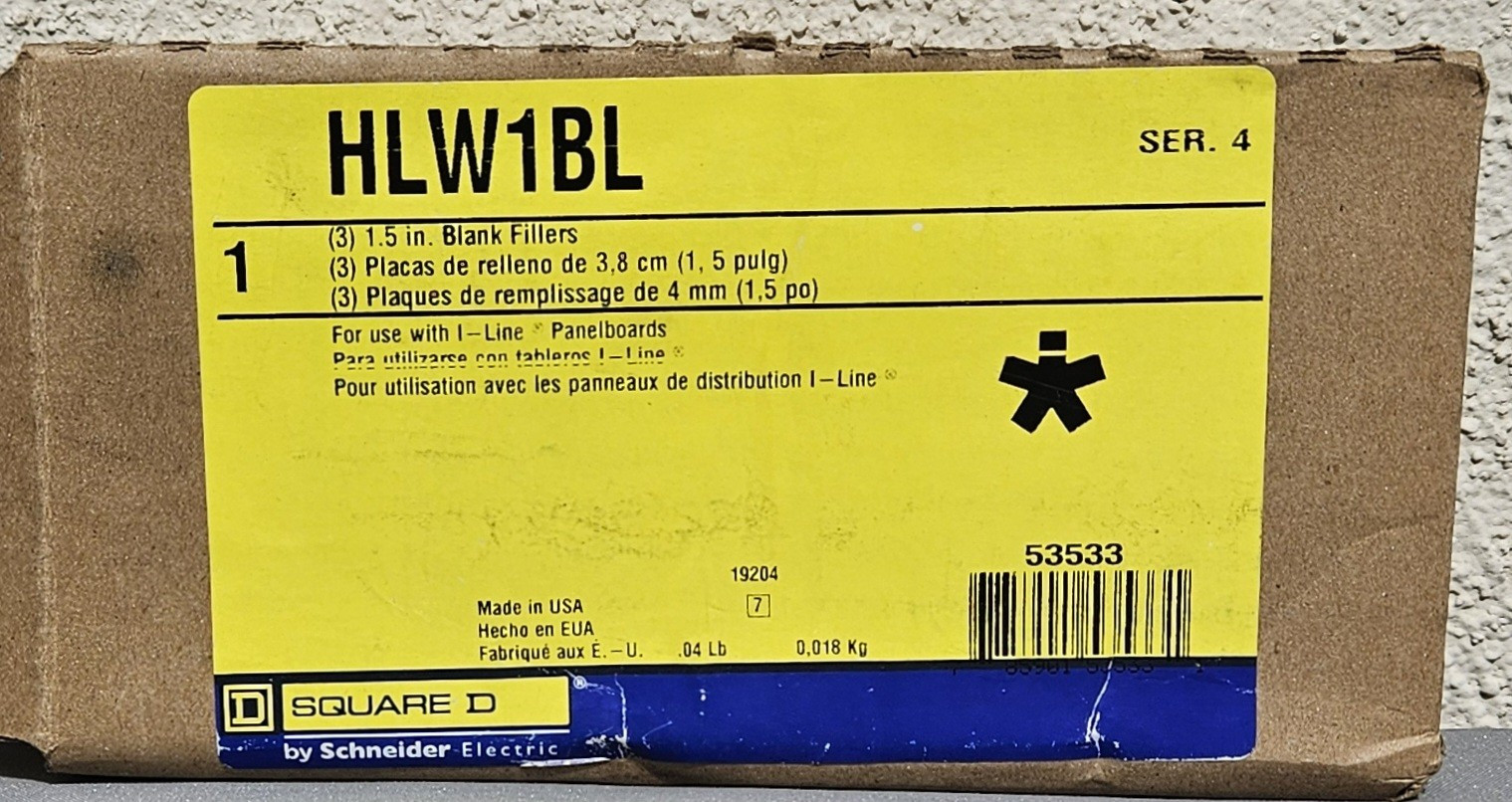 New Square D HLW1BL (3) I-Line Panelboard 1.5" Blank Fillers