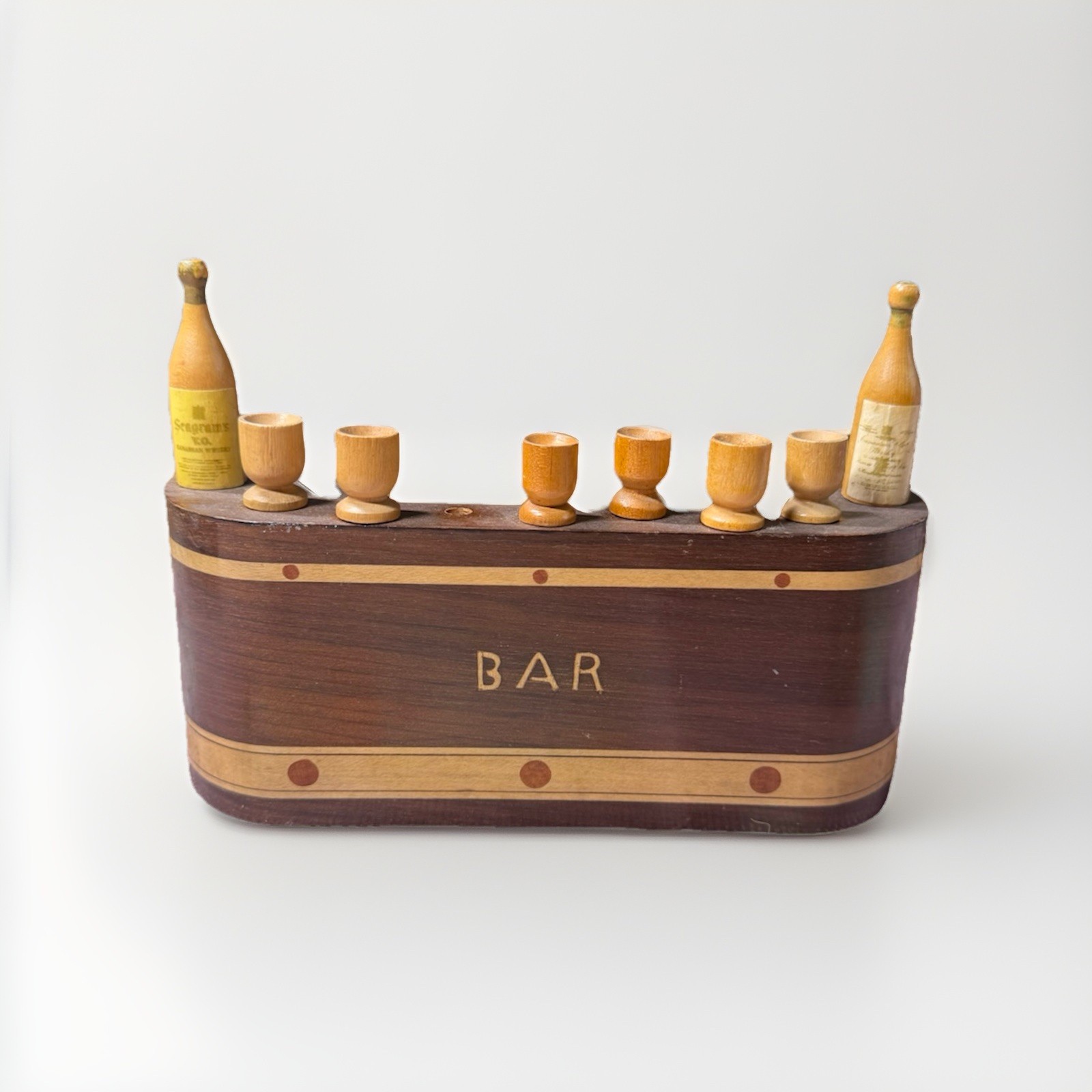 Vintage Art Deco Wooden Cocktail Bar Pick Set, Wood & Metal