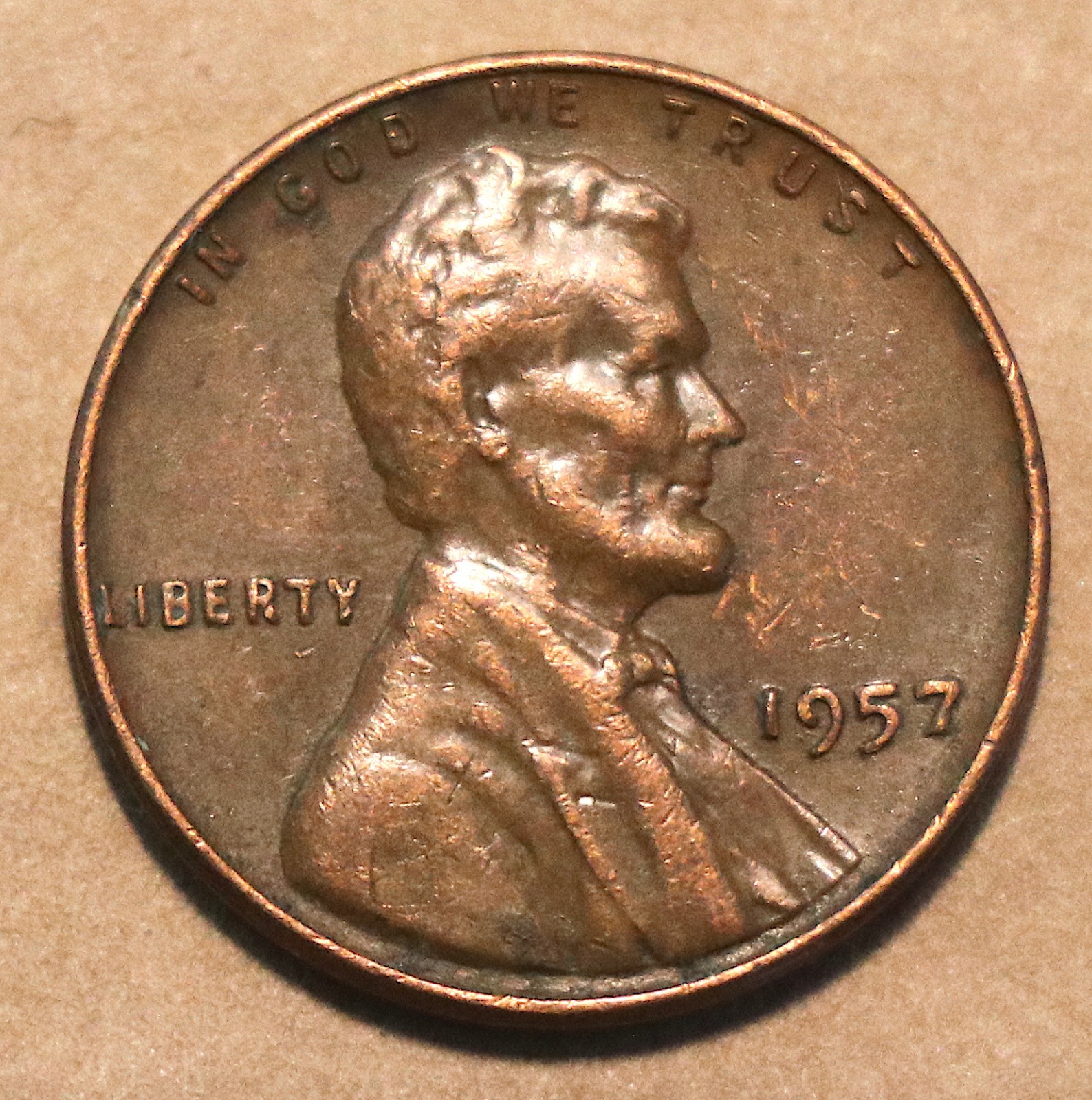 1957 Lincoln Wheat Cent VF Brown