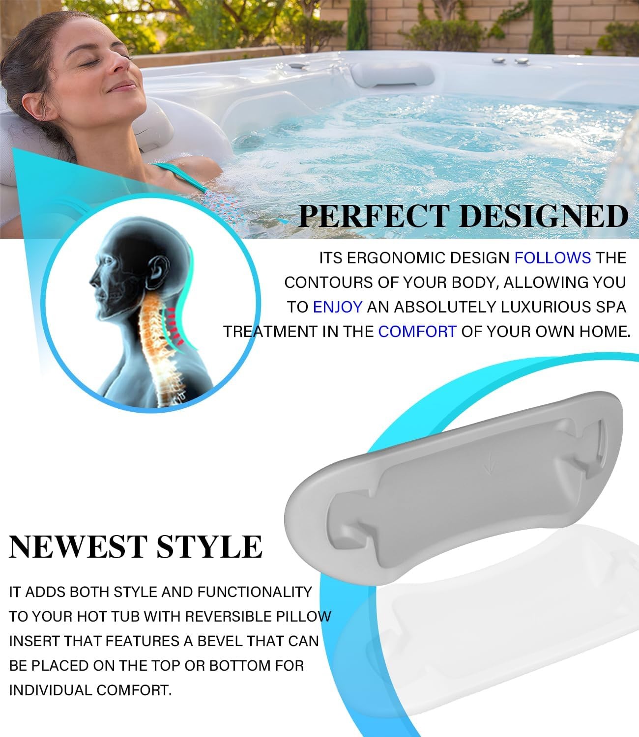 3PCS 74316 74317 Hot Tub Spa Pillow for 2007-2013 Hot Spring Highlife Aria Envoy