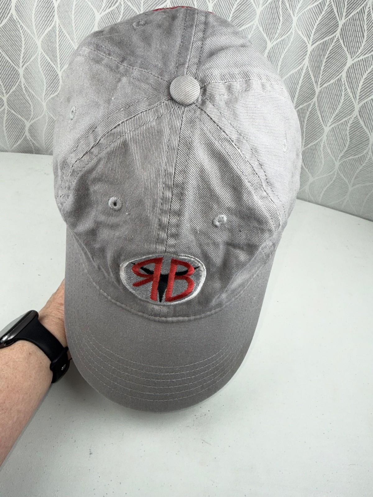 Jekyll Island Remember When on back -with Unknown Logo on Gray Hat Cap Otto