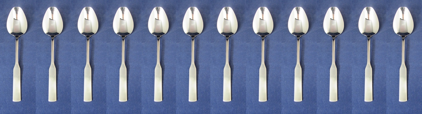SET OF TWELVE - Oneida Stainless MODERN ANTIQUE 7-5/8" Dessert Spoons *