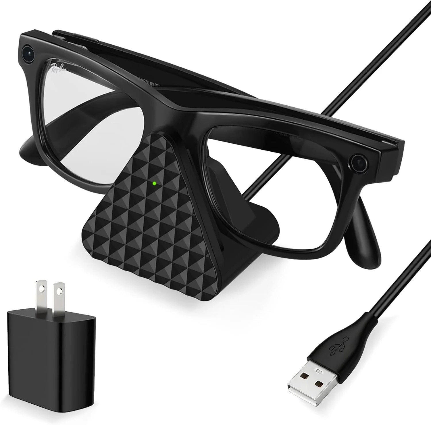 Charging Stand with Adapter for Ray-Ban Meta(Gen 1&2) Wayfarer/Skyler/Headliner