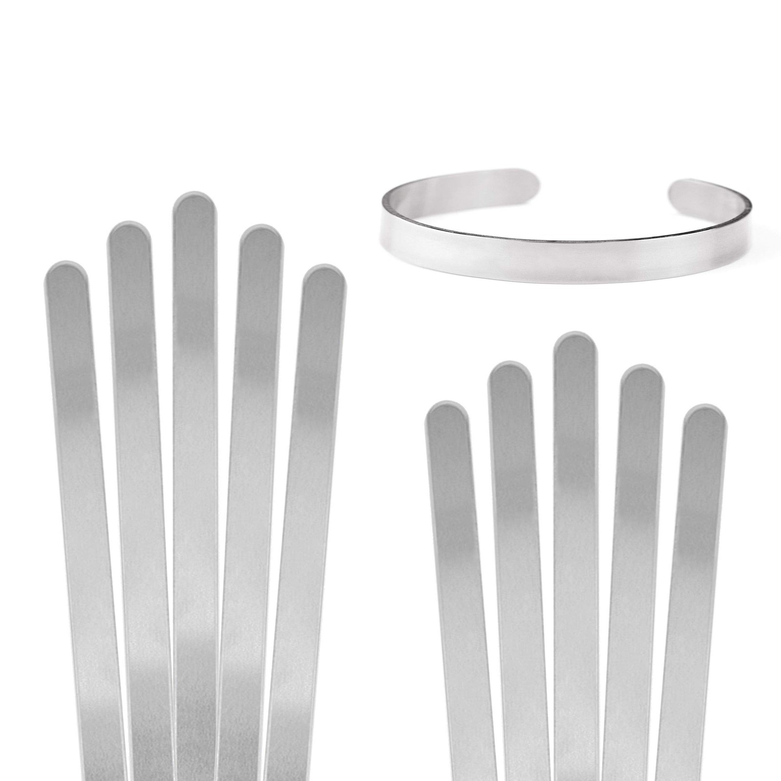 ImpressArt Bracelet Blanks, 3/8" x 6", Aluminum- 10 Pack, for Metal Stamping...