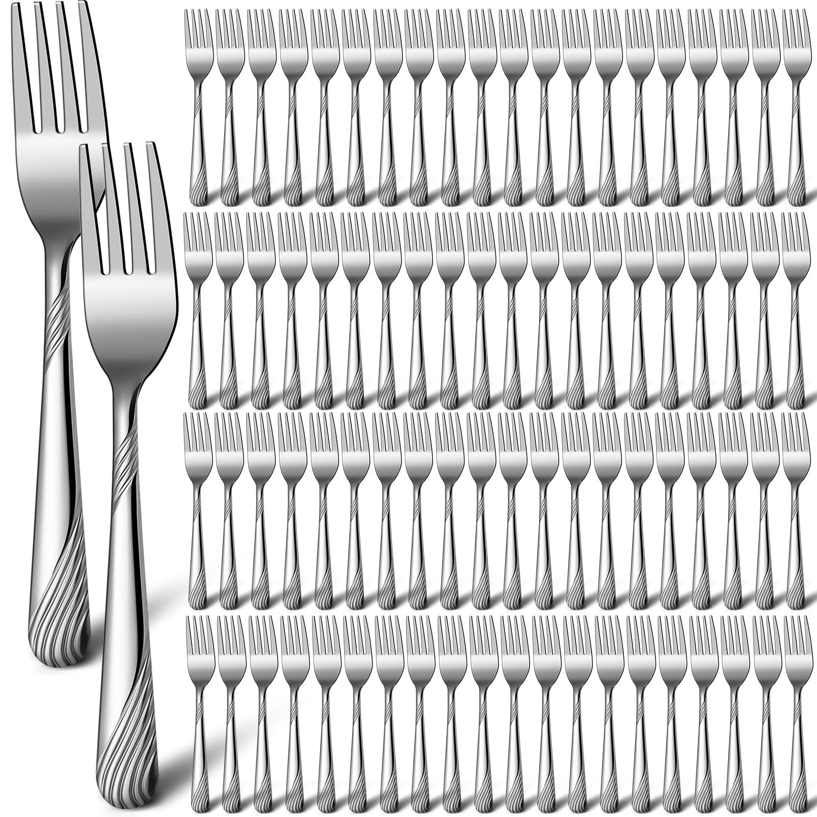 200 Pieces Dinner Forks Bulk, 6.9 Inch Stainless Steel Silverware Flatware, D...