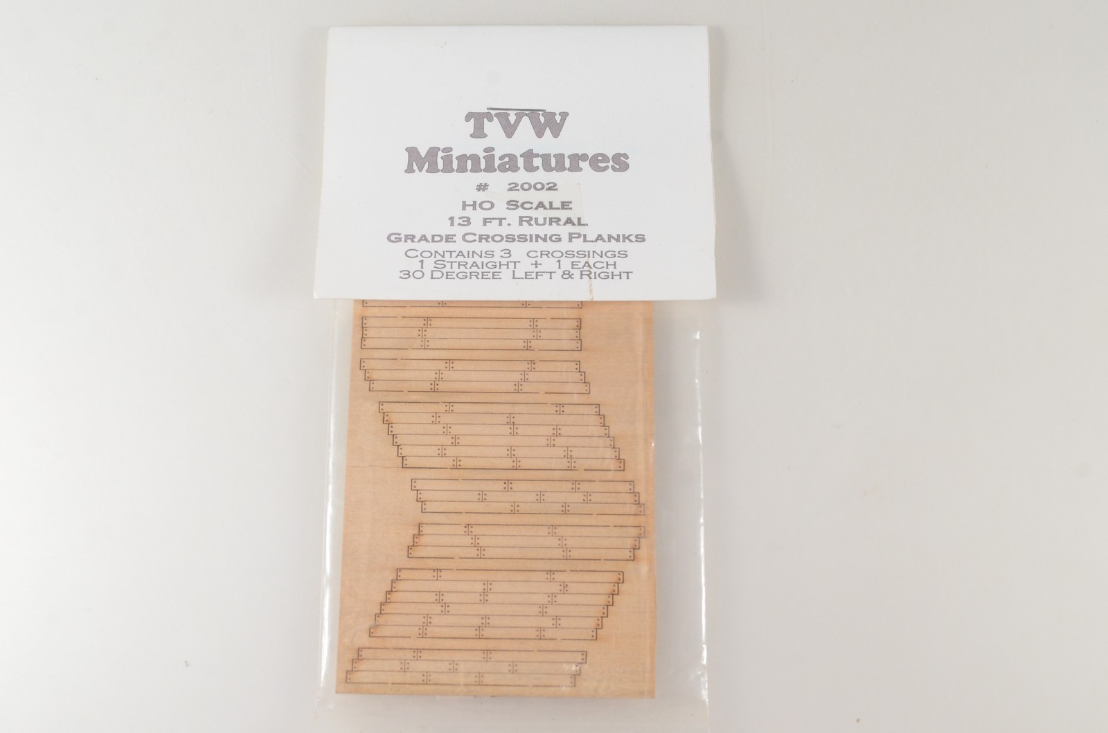 TVW Miniatures HO Laser Cut 13' Rural Grade Crossing Planks - 2002