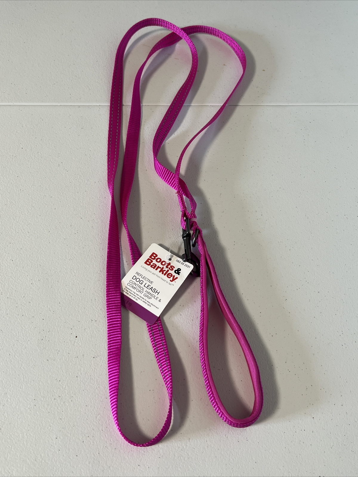 Boots & Barkley 6ft Nylon Comfort Reflective Double Stitch Dog Leash Pink