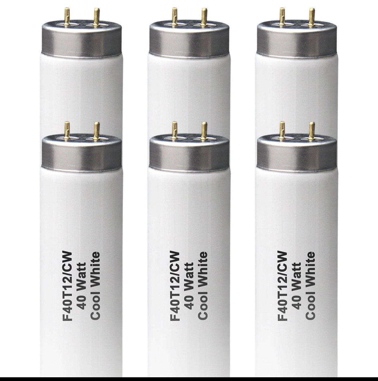 T12 4FT Fluorescent Bulb,F40T12/CW 40W 48inch Light Tube,4100K Cool 6Pack
