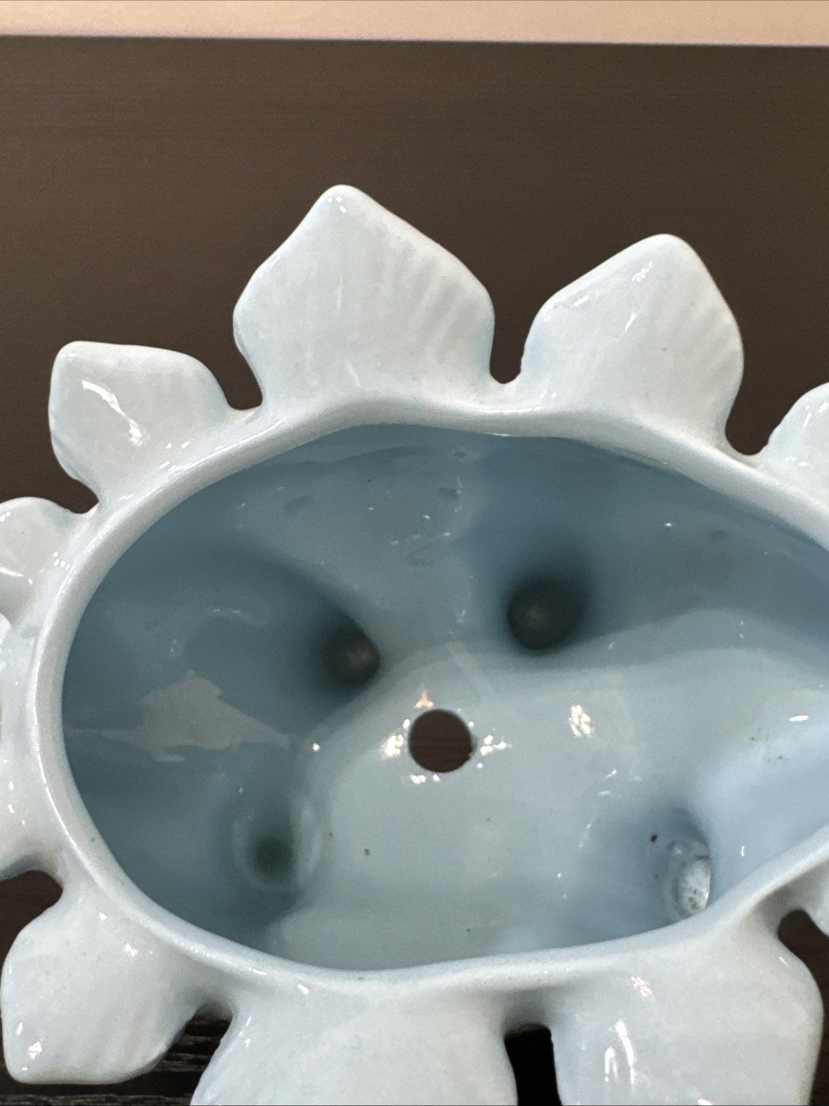 Blue Ceramic Stegosaurus shape Dinosaur Succulent Planter With Matching Tray