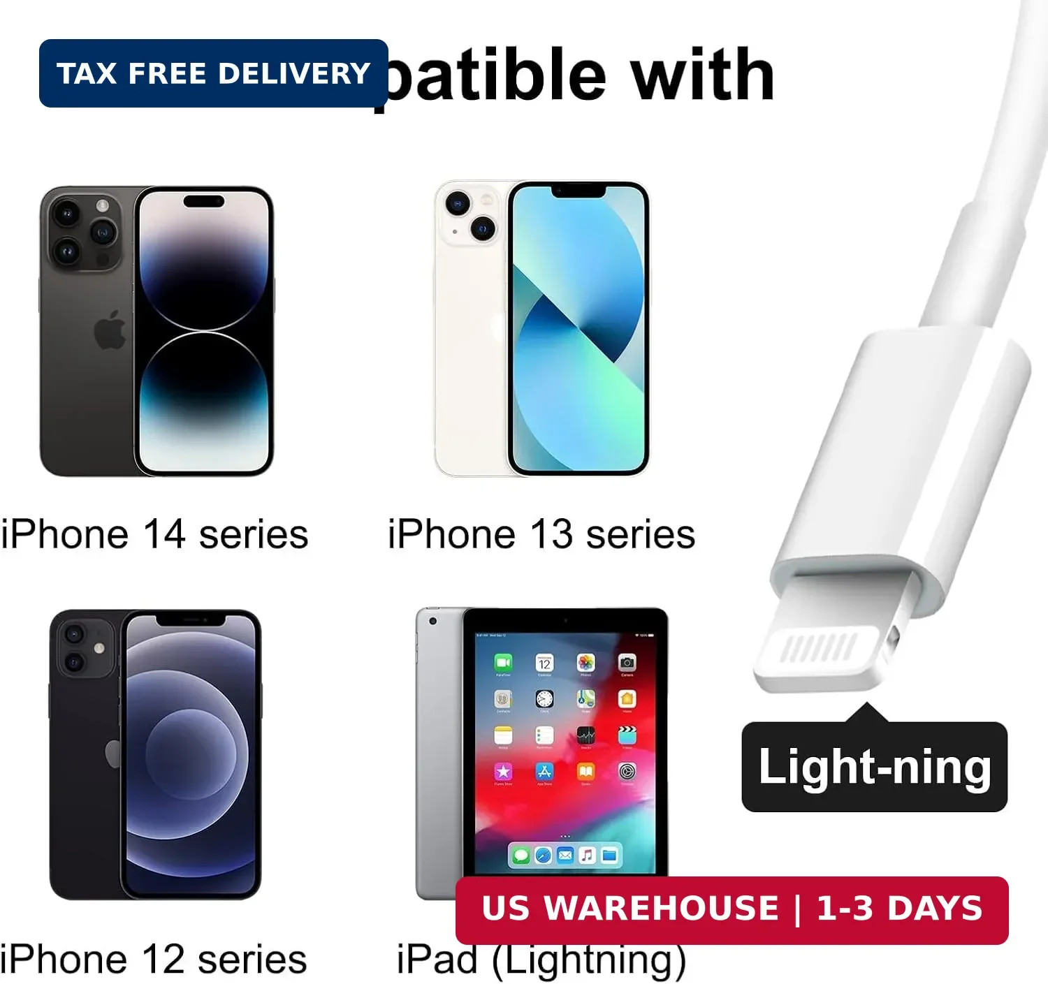 SD Card Reader for iPhone, 3-in-1 Lightning to SD Card Reader Micro SD Digital C